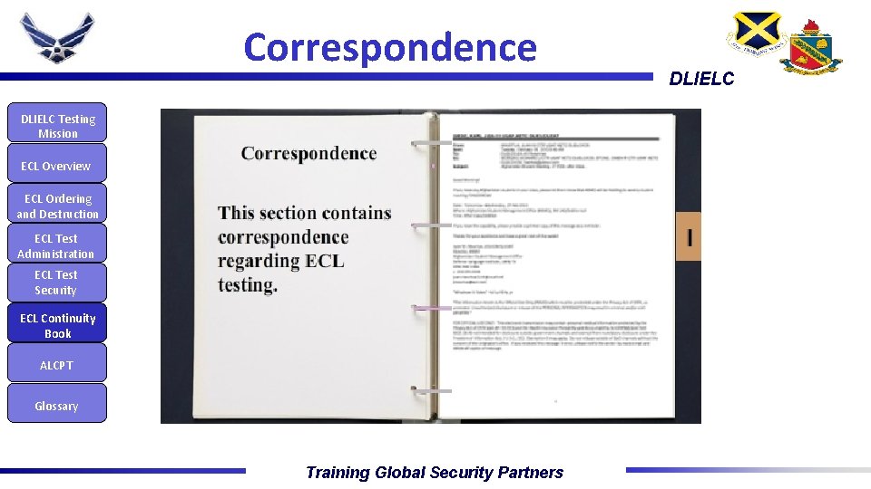 Correspondence DLIELC Testing Mission ECL Overview ECL Ordering and Destruction ECL Test Administration ECL