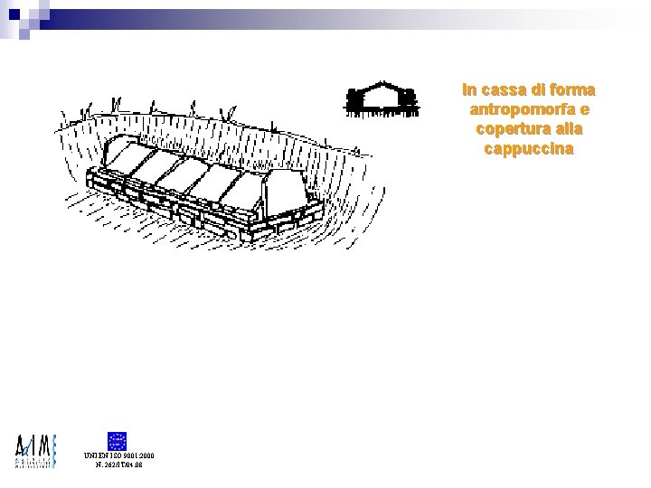 In cassa di forma antropomorfa e copertura alla cappuccina UNI EN ISO 9001: 2000