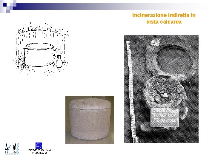 Incinerazione indiretta in cista calcarea UNI EN ISO 9001: 2000 N. 262/IT/04. 08 