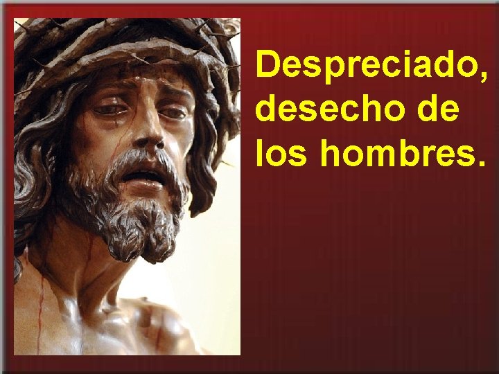 Despreciado, desecho de los hombres. 