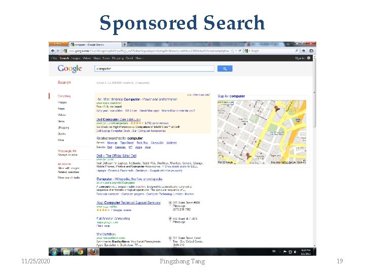 Sponsored Search 11/25/2020 Pingzhong Tang 19 