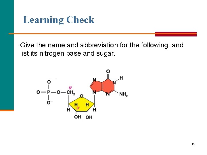 Learning Check Give the name and abbreviation for the following, and list its nitrogen