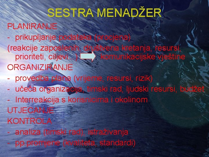 SESTRA MENADŽER PLANIRANJE - prikupljanje podataka (procjena) (reakcije zaposlenih, društvena kretanja, resursi, prioriteti, ciljevi.