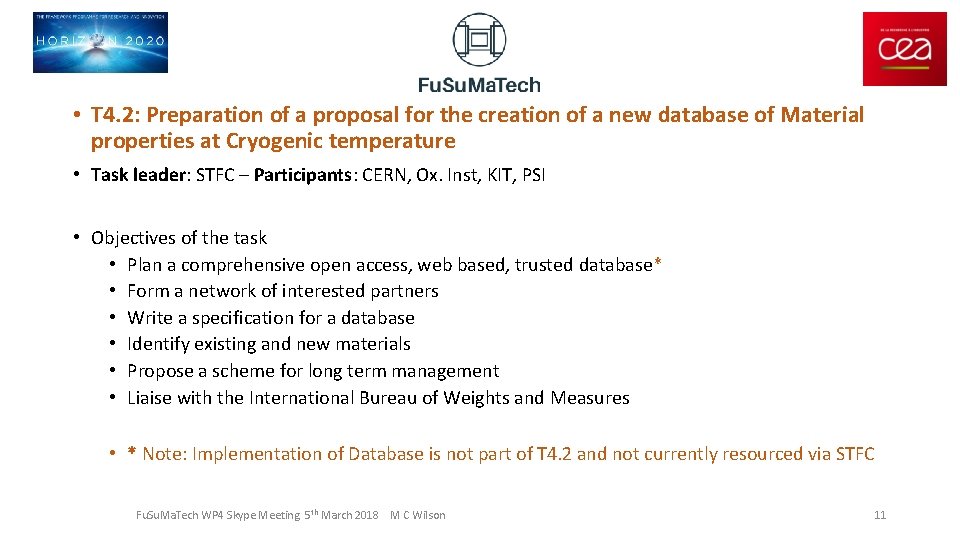  • T 4. 2: Preparation of a proposal for the creation of a