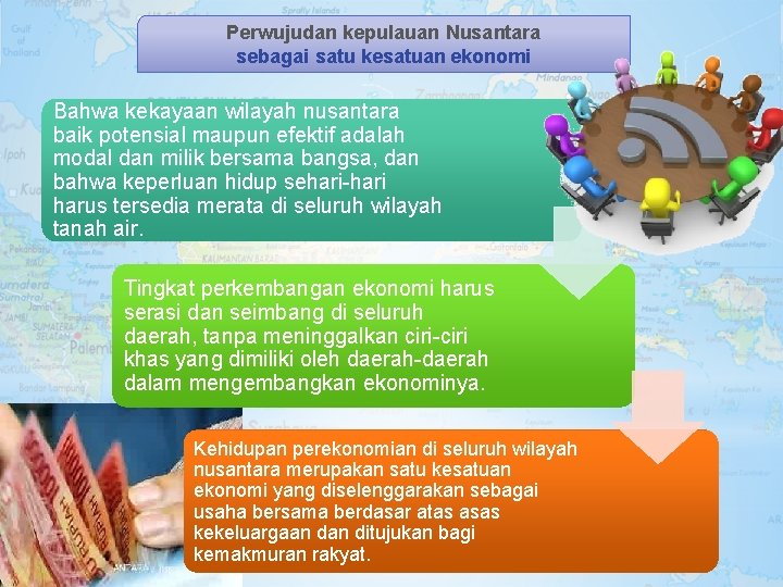 Perwujudan kepulauan Nusantara sebagai satu kesatuan ekonomi Bahwa kekayaan wilayah nusantara baik potensial maupun