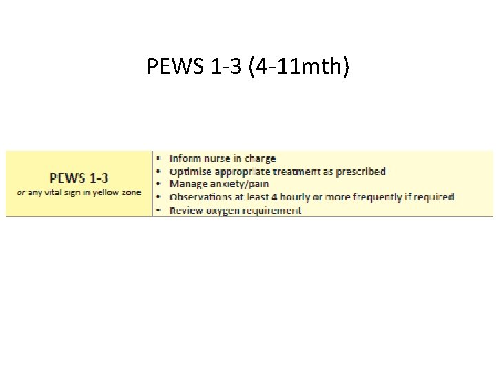 PEWS 1 -3 (4 -11 mth) 