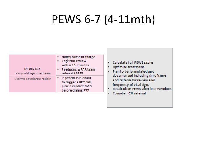 PEWS 6 -7 (4 -11 mth) 