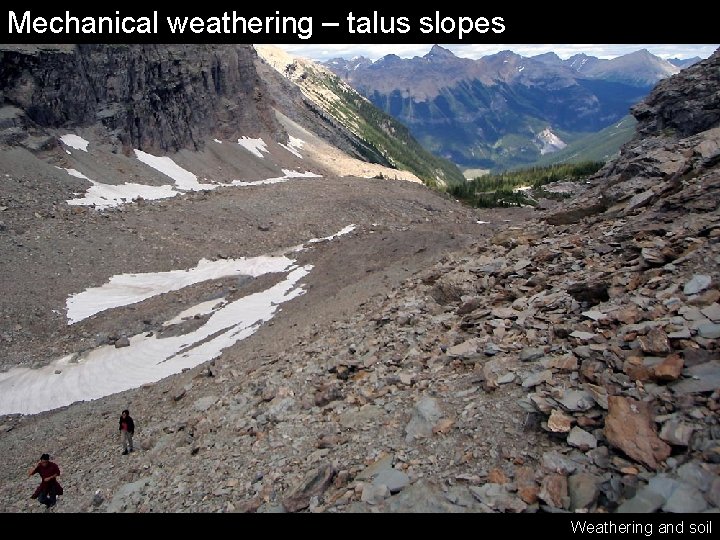 Mechanical weathering – talus slopes Weathering and soil 
