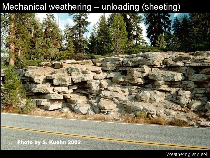 Mechanical weathering – unloading (sheeting) Weathering and soil 