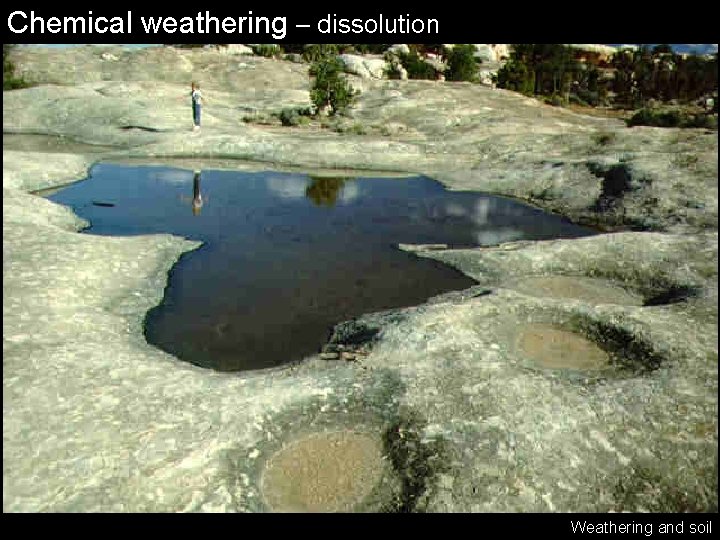 Chemical weathering – dissolution Weathering and soil 