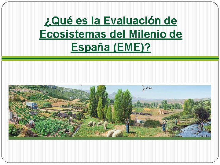 ¿Qué es la Evaluación de Ecosistemas del Milenio de España (EME)? ¿Qué es la Evaluación de Ecosistemas del Milenio de España (EME)?