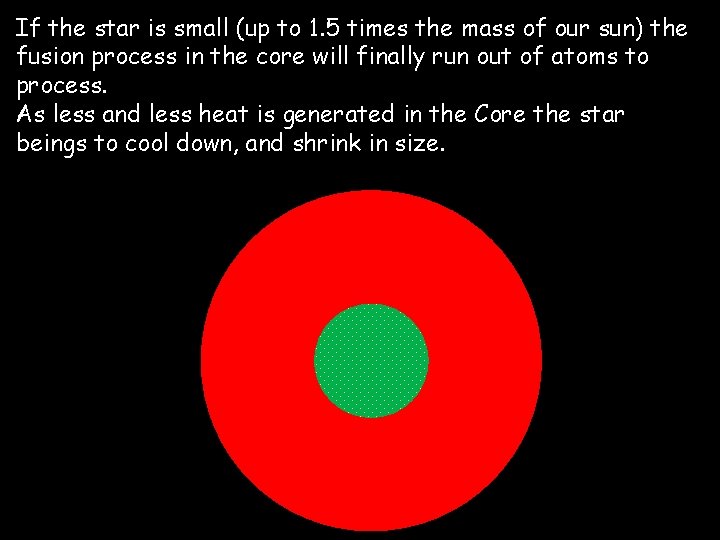 If the star is small (up to 1. 5 times the mass of our