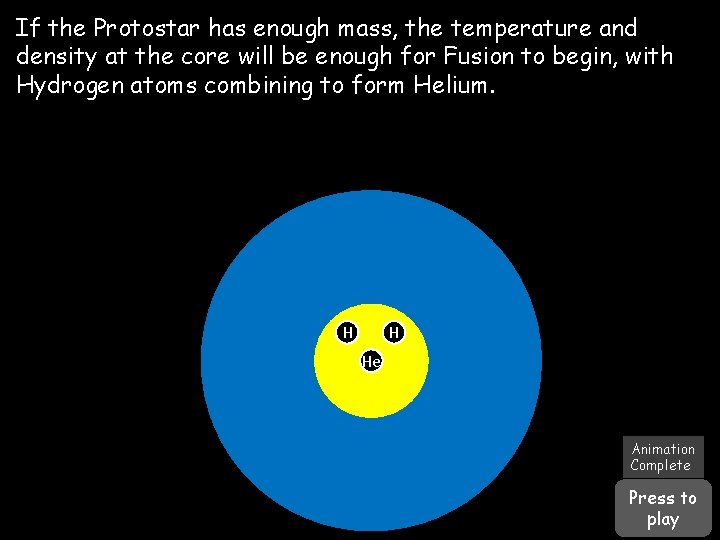 If the Protostar has enough mass, the temperature and density at the core will