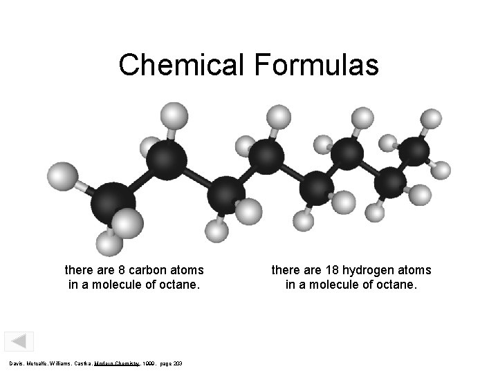 Chemical Formulas C 8 H 18 Subscript indicates that there are 8 carbon atoms