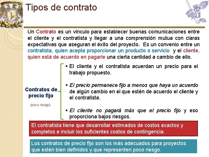 Tipos de contrato Un Contrato es un vinculo para establecer buenas comunicaciones entre el Tipos de contrato Un Contrato es un vinculo para establecer buenas comunicaciones entre el