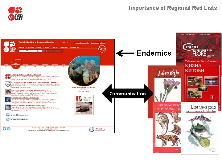 Importance of Regional Red Lists Endemics Communication 