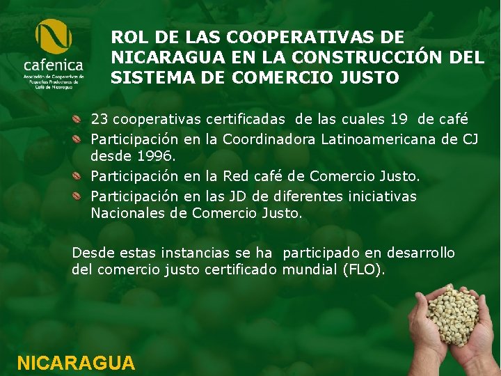 ROL DE LAS COOPERATIVAS DE NICARAGUA EN LA CONSTRUCCIÓN DEL SISTEMA DE COMERCIO JUSTO