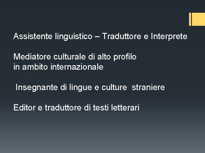 Assistente linguistico – Traduttore e Interprete Mediatore culturale di alto profilo in ambito internazionale