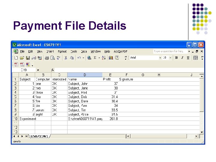 Payment File Details 