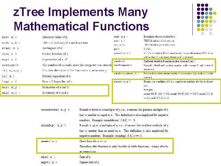z. Tree Implements Many Mathematical Functions 