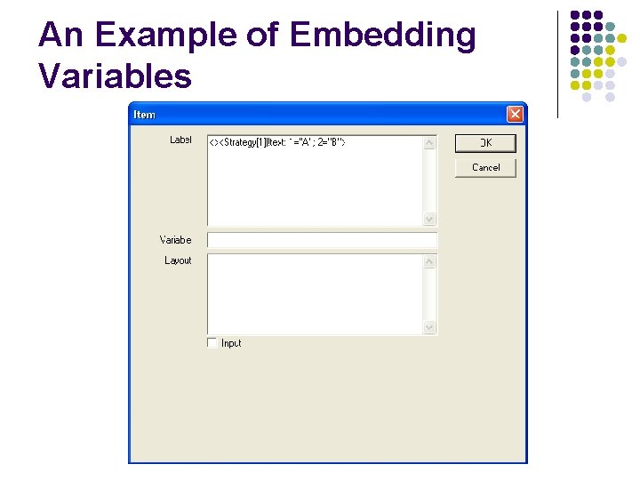 An Example of Embedding Variables 