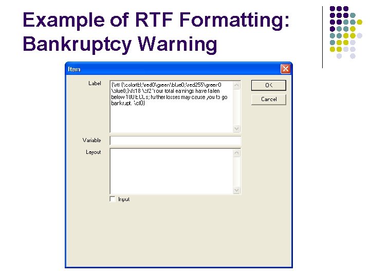 Example of RTF Formatting: Bankruptcy Warning 