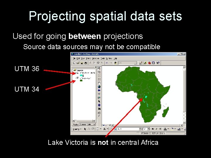 Projecting spatial data sets Used for going between projections Source data sources may not