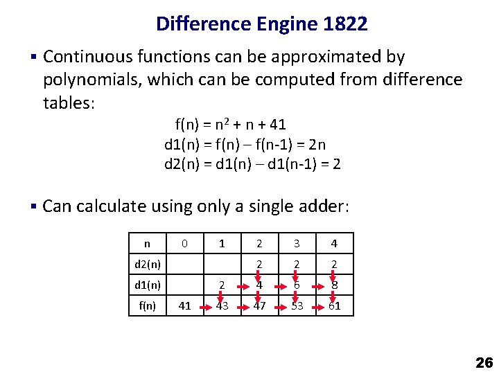 Difference Engine 1822 § Continuous functions can be approximated by polynomials, which can be