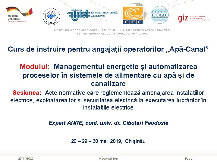 INSTITUTUL DE FORMARE CONTINUĂ ÎN DOMENIUL ALIMENTĂRII CU APĂ ŞI CANALIZĂRII PENTRU MEMBRII ASOCIAȚIEI INSTITUTUL DE FORMARE CONTINUĂ ÎN DOMENIUL ALIMENTĂRII CU APĂ ŞI CANALIZĂRII PENTRU MEMBRII ASOCIAȚIEI