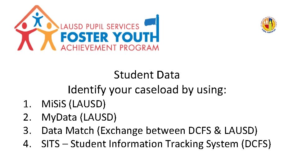 1. 2. 3. 4. Student Data Identify your caseload by using: Mi. S (LAUSD)