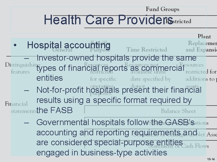Health Care Providers • Hospital accounting – Investor-owned hospitals provide the same types of Health Care Providers • Hospital accounting – Investor-owned hospitals provide the same types of
