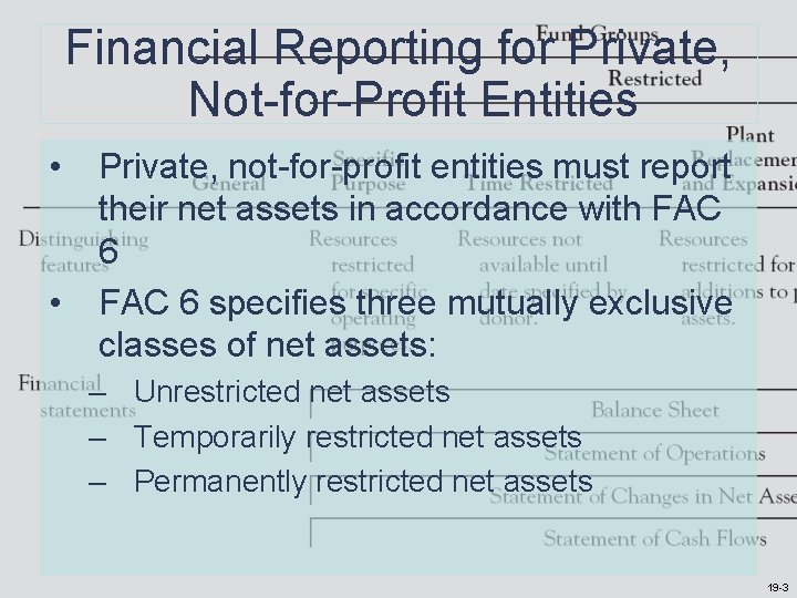 Financial Reporting for Private, Not-for-Profit Entities • • Private, not-for-profit entities must report their Financial Reporting for Private, Not-for-Profit Entities • • Private, not-for-profit entities must report their