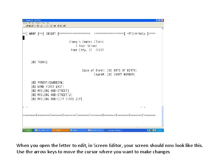 When you open the letter to edit, in Screen Editor, your screen should now