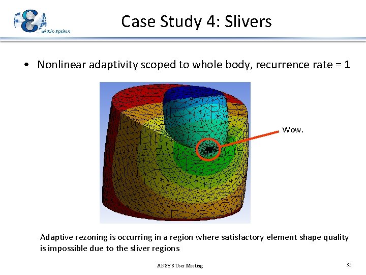 … within Epsilon Case Study 4: Slivers • Nonlinear adaptivity scoped to whole body,