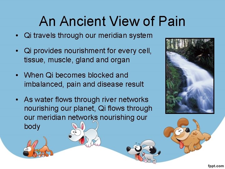 An Ancient View of Pain • Qi travels through our meridian system • Qi