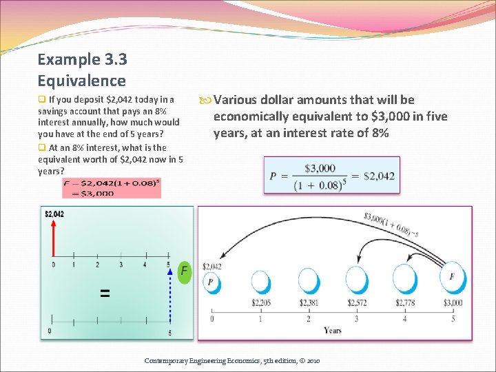 Example 3. 3 Equivalence q If you deposit $2, 042 today in a savings Example 3. 3 Equivalence q If you deposit $2, 042 today in a savings