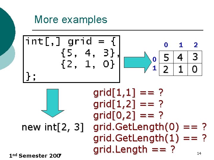 More examples 0 0 1 1 nd 1 2 5 4 3 2 1