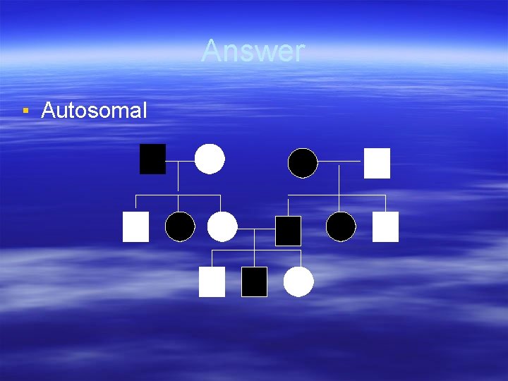 Answer ▪ Autosomal 