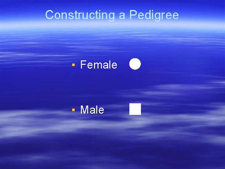 Constructing a Pedigree ▪ Female ▪ Male 