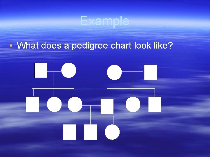 Example ▪ What does a pedigree chart look like? 