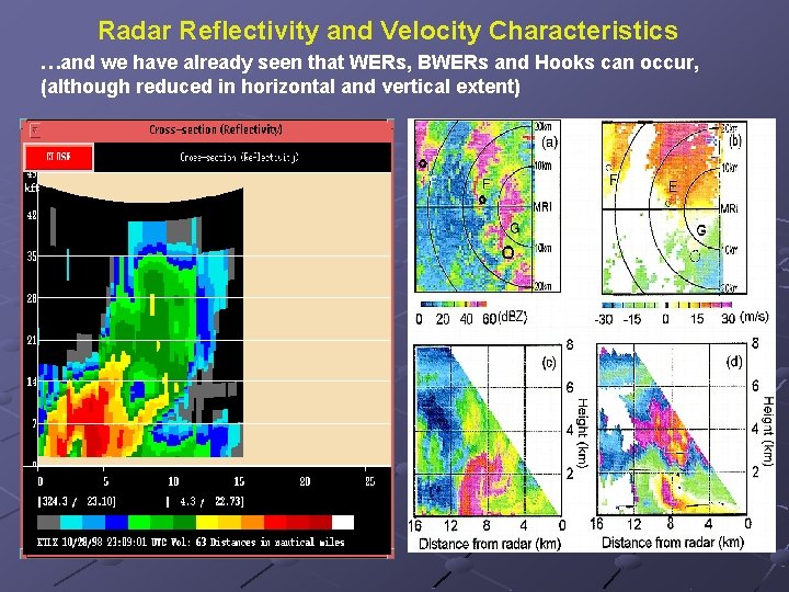Radar Reflectivity and Velocity Characteristics …and we have already seen that WERs, BWERs and Radar Reflectivity and Velocity Characteristics …and we have already seen that WERs, BWERs and