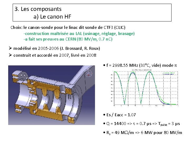 3. Les composants a) Le canon HF Choix: le canon-sonde pour le linac dit