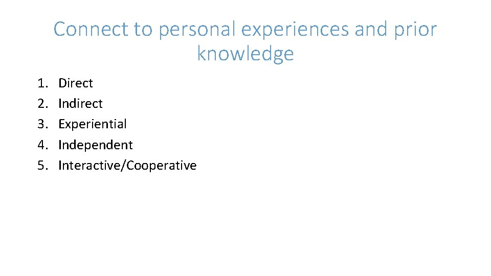 CIC Session 3 Instructional strategies Outcome for today