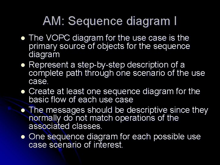 AM: Sequence diagram I l l l The VOPC diagram for the use case