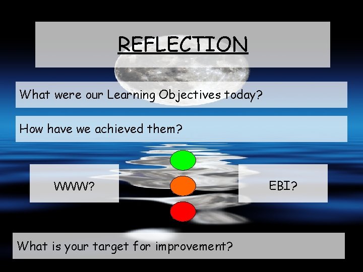 REFLECTION Finally in your books…. . What were our Learning Objectives today? write down
