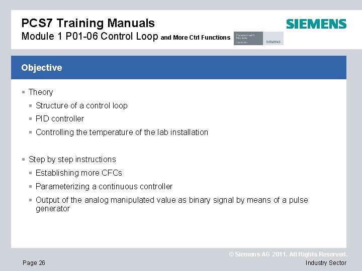 PCS 7 Training Manuals Module 1 P 01 -06 Control Loop and More Ctrl