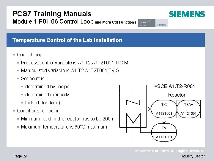 PCS 7 Training Manuals Module 1 P 01 -06 Control Loop and More Ctrl