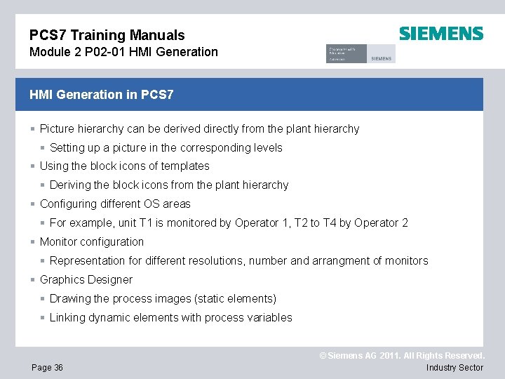 PCS 7 Training Manuals Module 2 P 02 -01 HMI Generation in PCS 7