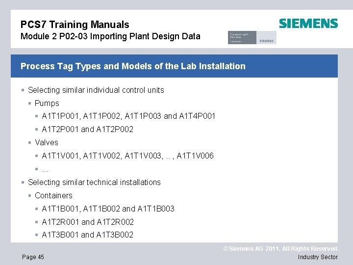 PCS 7 Training Manuals Module 2 P 02 -03 Importing Plant Design Data Process