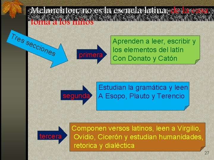 Melanchton, no es la escuela latina, de la casa toma a los niños Tre